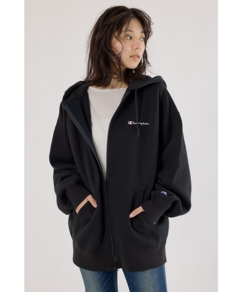 Champion×RCWBコラボ フリースジップパーカー ブラック フリーサイズ RODEO CROWNS WIDE BOWL（ロデオクラウンズワイドボウル） パーカー