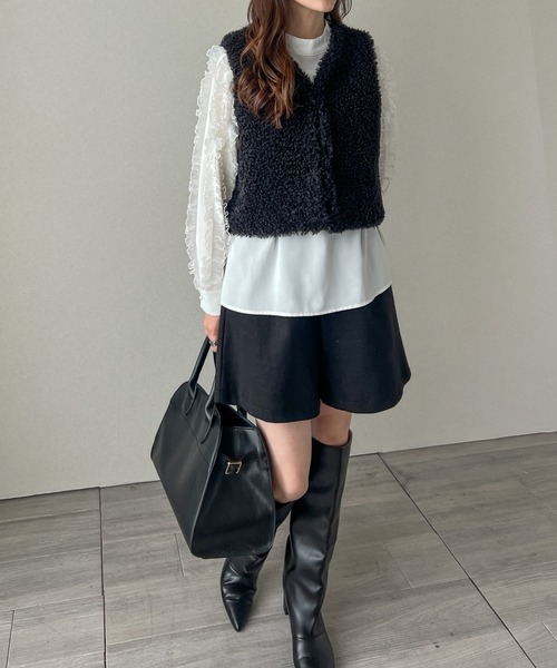 Cura Closet ベスト ジレ 「loverara.loverara select」フェイクファー