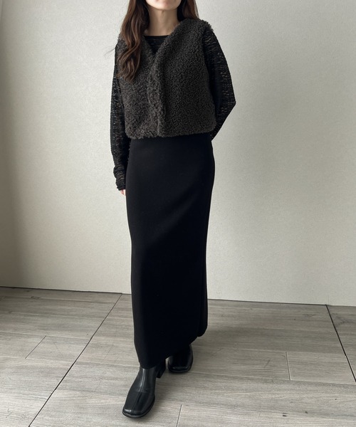 Cura Closet ベスト ジレ 「loverara.loverara select」フェイクファー