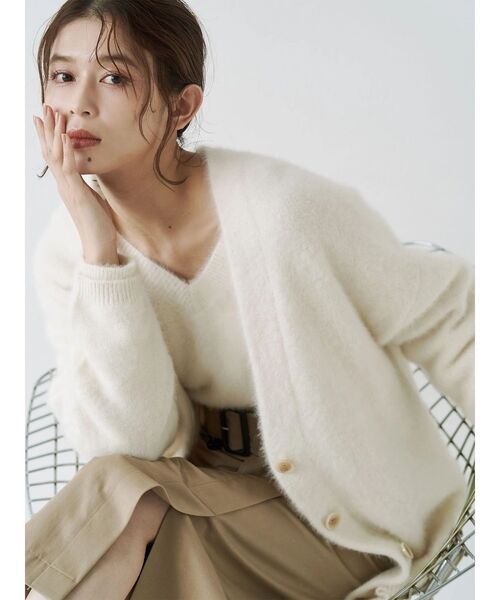 TONAL（トーナル） カーディガン PREMIUM FOX×CASHMERE Vネック