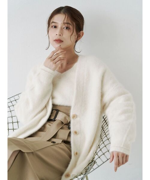 TONAL（トーナル） カーディガン PREMIUM FOX×CASHMERE Vネック