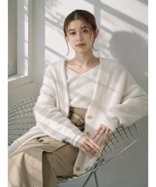 TONAL（トーナル） カーディガン PREMIUM FOX×CASHMERE Vネック