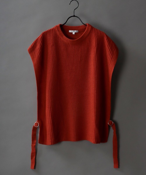 「SITRY」 「suggestion」ノースリーブニット M ダークブラック メンズ_画像9