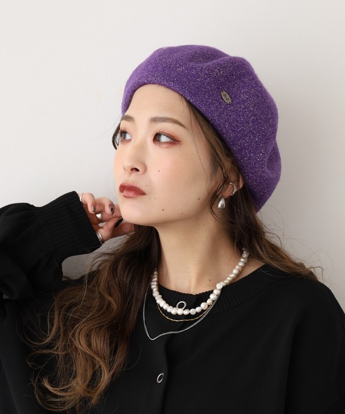 Fabulous（ファビュラス） 帽子 ベレー帽 ラメウールベレー メンズ