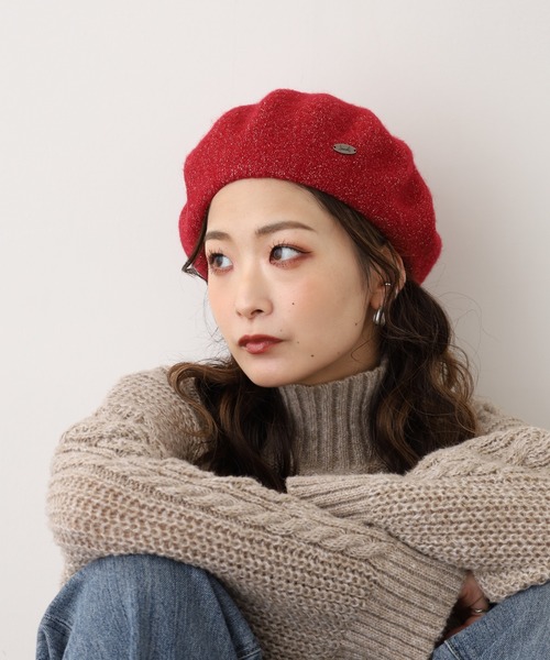 Fabulous（ファビュラス） 帽子 ベレー帽 ラメウールベレー メンズ