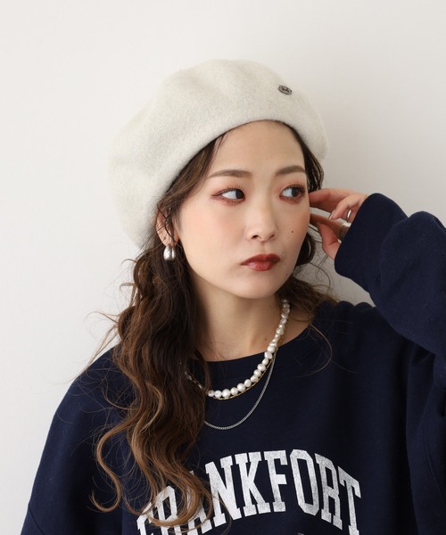 Fabulous（ファビュラス） 帽子 ベレー帽 ラメウールベレー メンズ