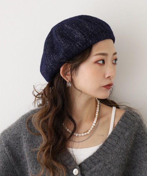 Fabulous（ファビュラス） 帽子 ベレー帽 ラメウールベレー メンズ