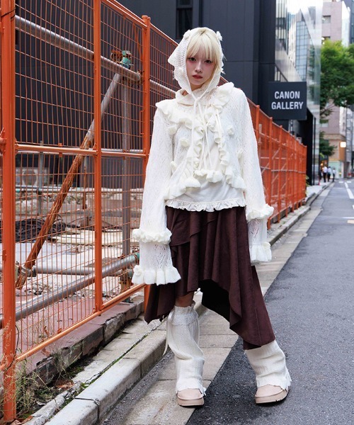 axes femme（アクシーズ ファム） カーディガン おはなフリルモヘア