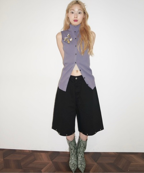 「musubore」 ショートブーツ S グリーン レディース_画像2