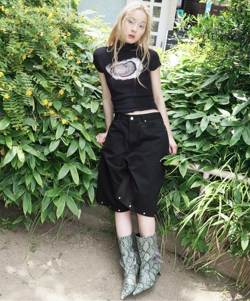 「musubore」 ショートブーツ S グリーン レディース_画像4