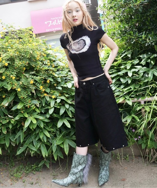 「musubore」 ショートブーツ S グリーン レディース_画像5