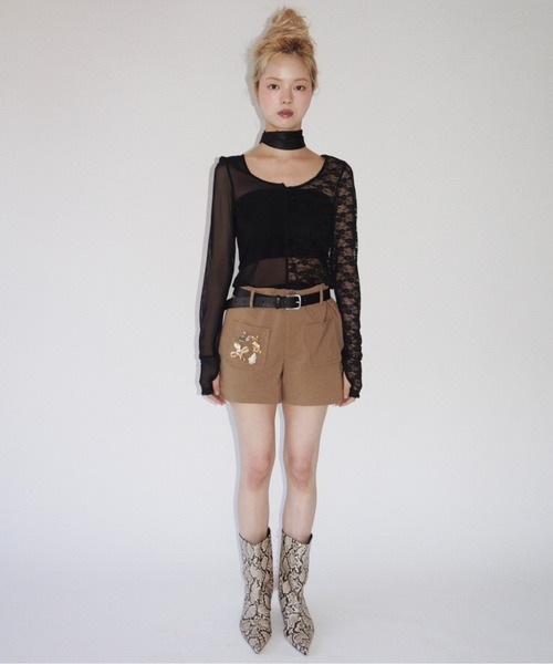 「musubore」 ショートブーツ S グリーン レディース_画像7