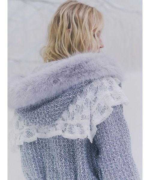 SNIDEL（スナイデル） ブルゾン アウター ファー付きツイードブルゾン