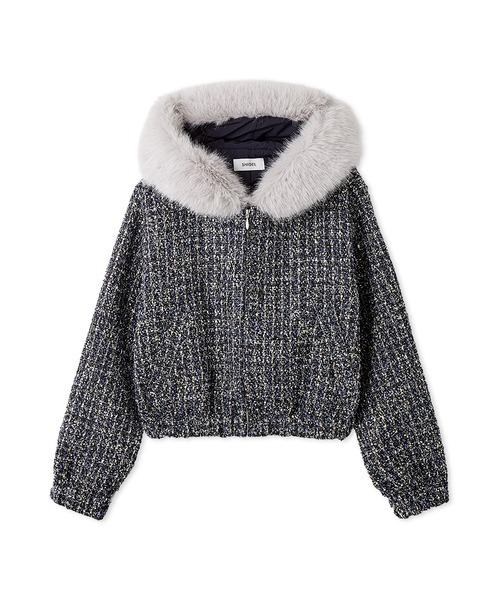SNIDEL（スナイデル） ブルゾン アウター ファー付きツイードブルゾン