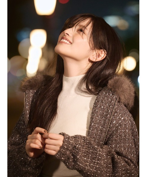 SNIDEL（スナイデル） ブルゾン アウター ファー付きツイードブルゾン