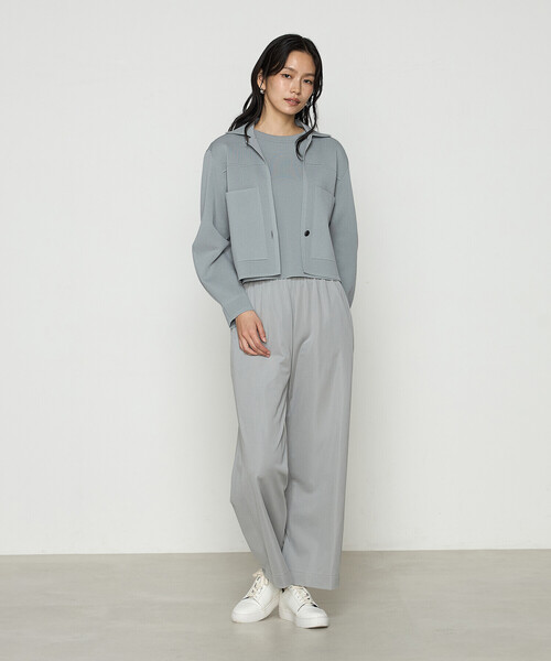 ギャバジン K．T（Gabardine K．T）/ブライトストレッチヤーン ミラノリブバナナスリーブセーター Gabardine K.T（ギャバジンK.T） ニット セーター 「 +サイズ