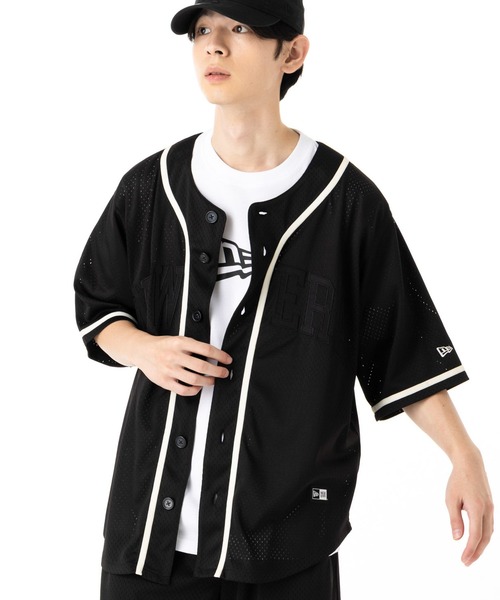 NEW ERA（ニューエラ） シャツ ベースボールシャツ 半袖 メッシュ