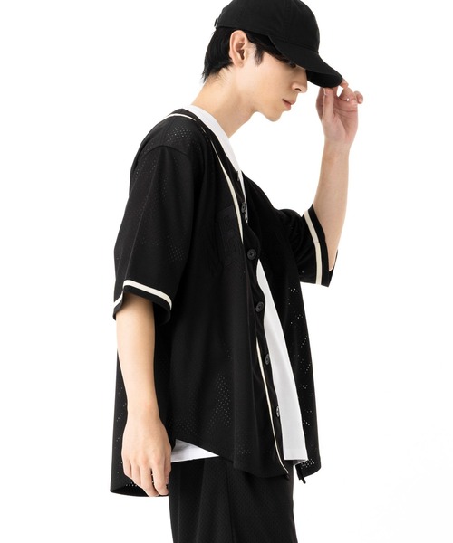 NEW ERA（ニューエラ） シャツ ベースボールシャツ 半袖 メッシュ