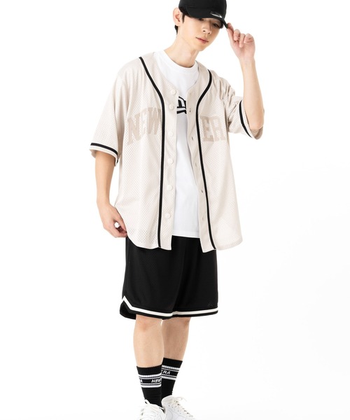 NEW ERA（ニューエラ） シャツ ベースボールシャツ 半袖 メッシュ
