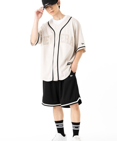 NEW ERA（ニューエラ） シャツ 半袖 ベースボールシャツ 半袖 メッシュ