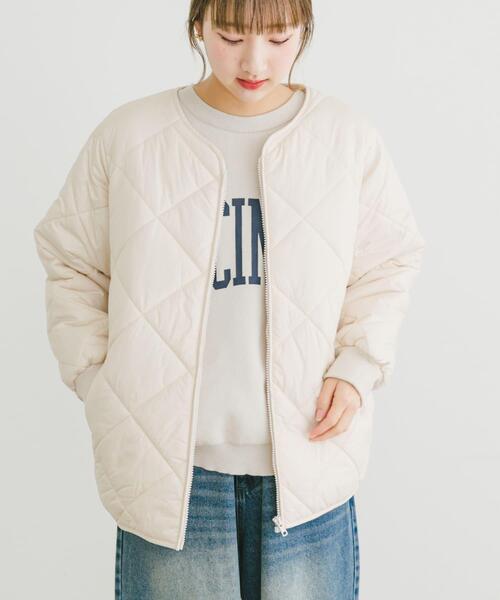 「ITEMS URBANRESEARCH」 キルティングブルゾン FREE チャコールグレー レディース_画像4