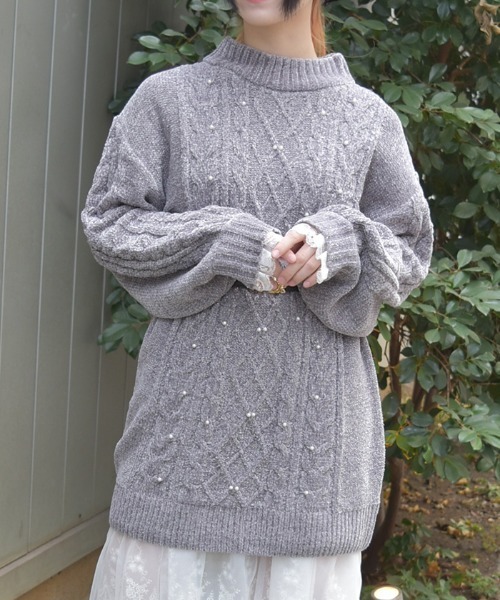 axes femme（アクシーズ ファム） チュニック ラメ×ベロアモール