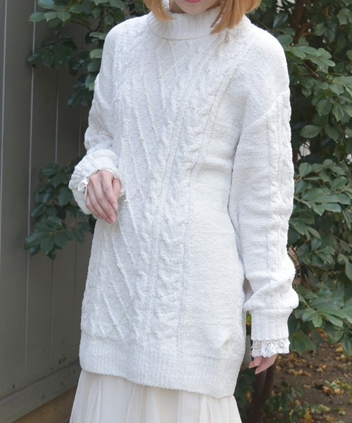 axes femme（アクシーズ ファム） チュニック ラメ×ベロアモール