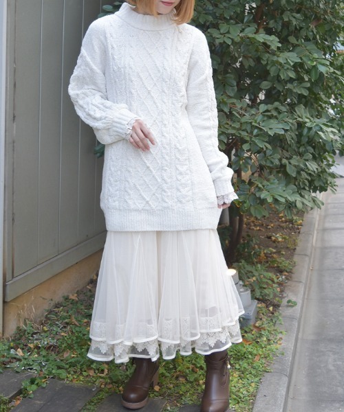 axes femme（アクシーズ ファム） チュニック ラメ×ベロアモール