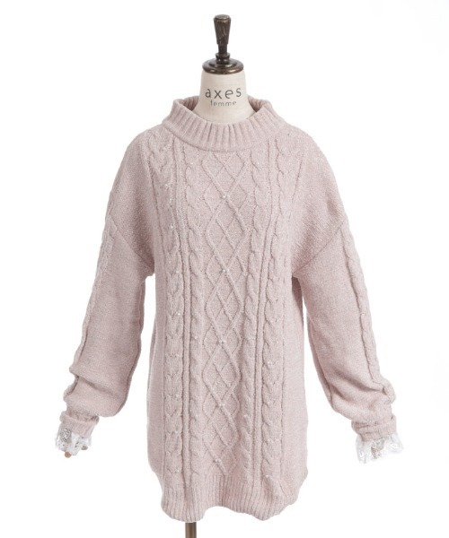 axes femme（アクシーズ ファム） チュニック ラメ×ベロアモール