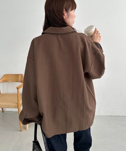 「DISCOAT」 長袖シャツ FREE ブラウン レディース_画像7
