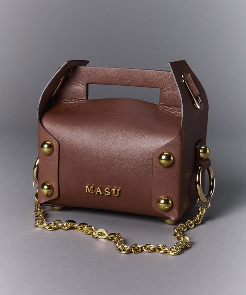 かごバッグ カゴバッグ 「M A S U」LEATHER CAKE BAGの画像