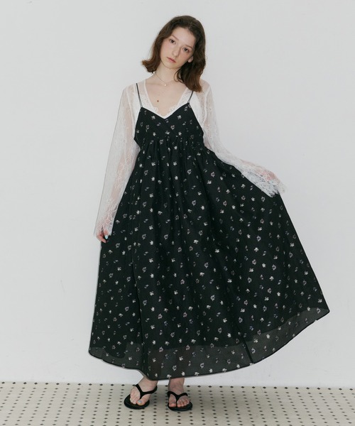 J1U by LA BELLE ETUDE ワンピース シアーフラワージャガード