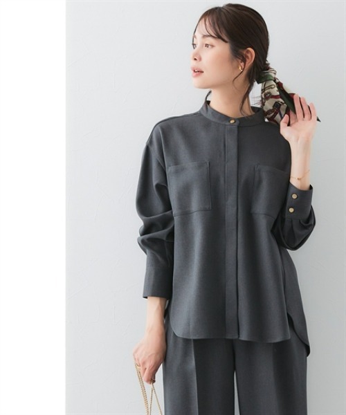 「7days Life Styling」 長袖ブラウス 3L チャコール レディース_画像3