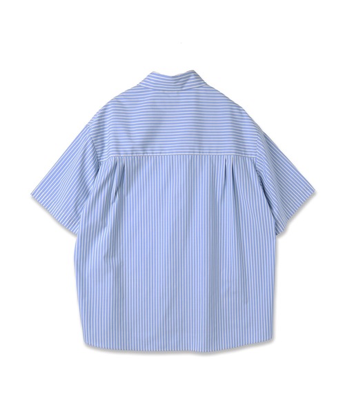 専用です       embroidery stripe shirt ブルー Loose embroidered stripe shirt - Blue stripes