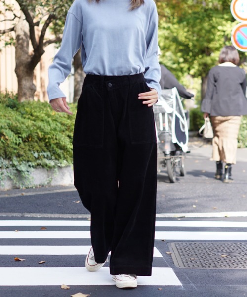 「GUNG HO」 コーデュロイパンツ ONE SIZE グリーン レディース_画像2