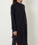 シャツワンピース ドライポプリンメブキシシュウ...の詳細画像1