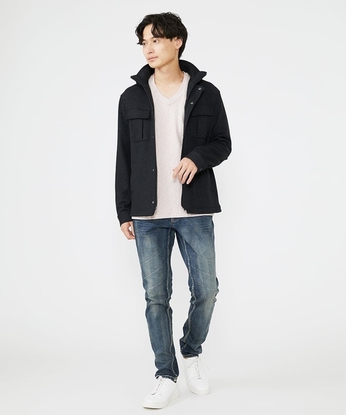 「MK MICHEL KLEIN HOMME 」 長袖Tシャツ 46 チャコールグレー メンズ_画像6