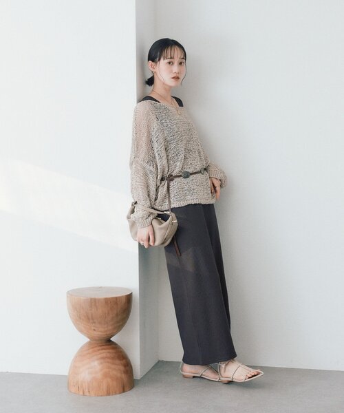 ニット セーター 予約「ドライタッチ/手洗い可」テープヤーンボートネックニット レディースの画像