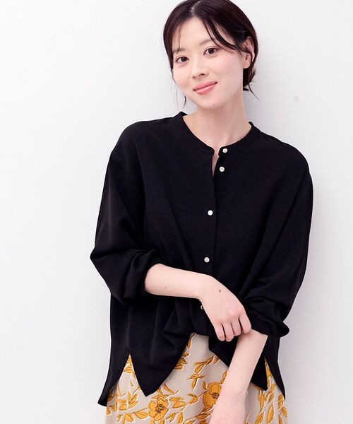 24SS 極美品 ルネ シャツ ブラウス ビジュー ボタン 36 洗える】ビジュー ブラウス （シャツ・ブラウス）｜L size ONWARD