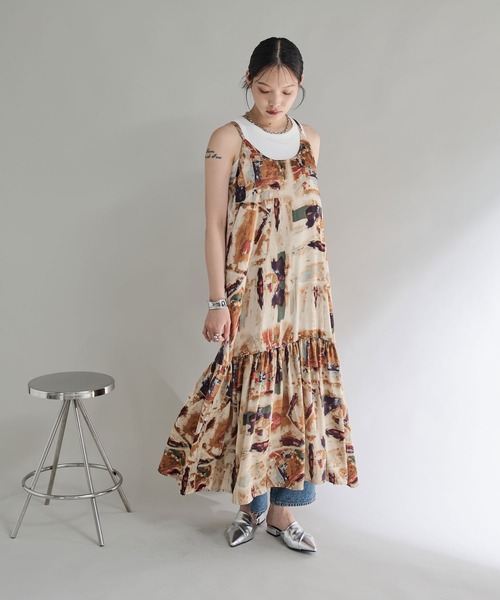 「Shelly island」 キャミソールワンピース FREE オレンジ レディース_画像3