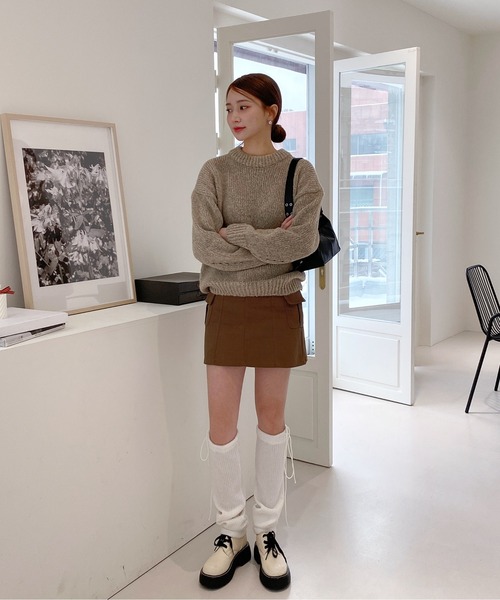 「by muni:r」 長袖ニット FREE チャコール レディース_画像3