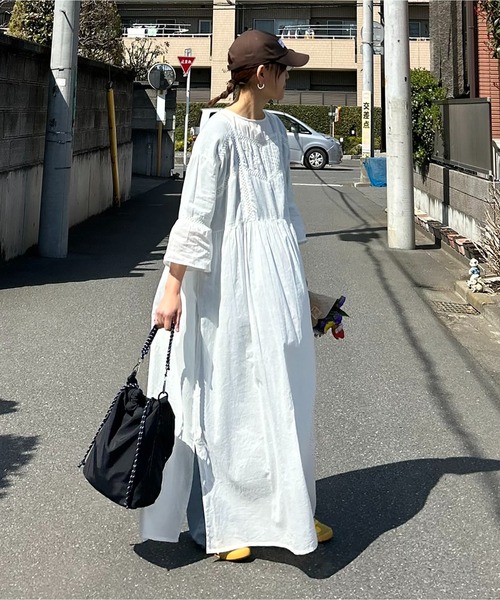 「notch.」 7分袖ワンピース M オフホワイト レディース_画像2