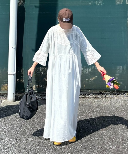 「notch.」 7分袖ワンピース M オフホワイト レディース_画像6