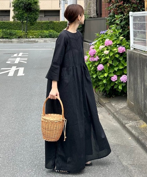 「notch.」 7分袖ワンピース M オフホワイト レディース_画像7