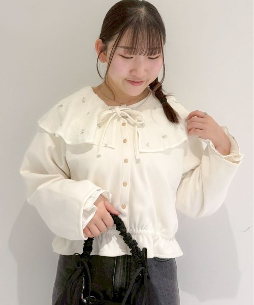 flower ブラウス シャツ ルミナスエンブロイダリーブラウス レディース 