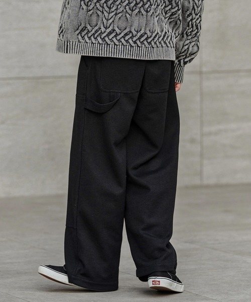 パンツ mp14719- ダブルニーワイドストレートパンツ メンズ