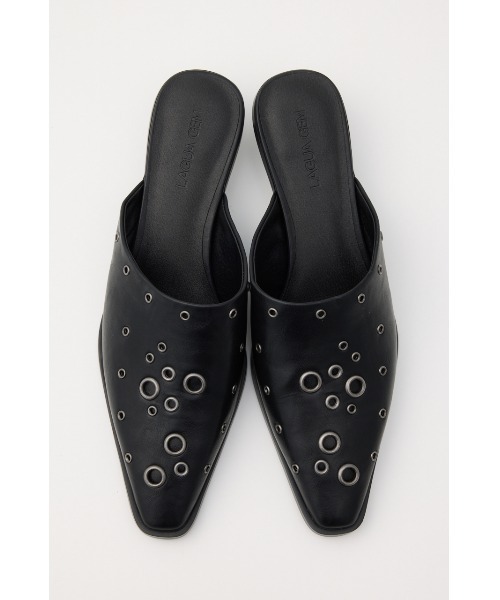 LAGUA GEM EYELET KITTEN HEEL ミュール LAGUA GEM（ラグアジェム） パンプス ミュール EYELET KITTEN HEEL