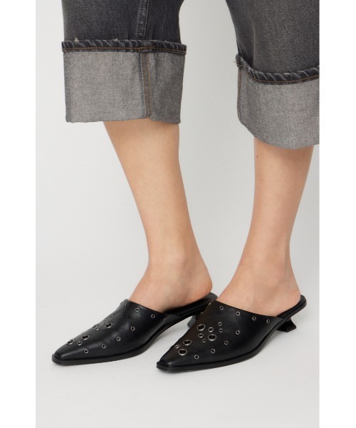 LAGUA GEM EYELET KITTEN HEEL ミュール LAGUA GEM（ラグアジェム） パンプス ミュール EYELET KITTEN HEEL