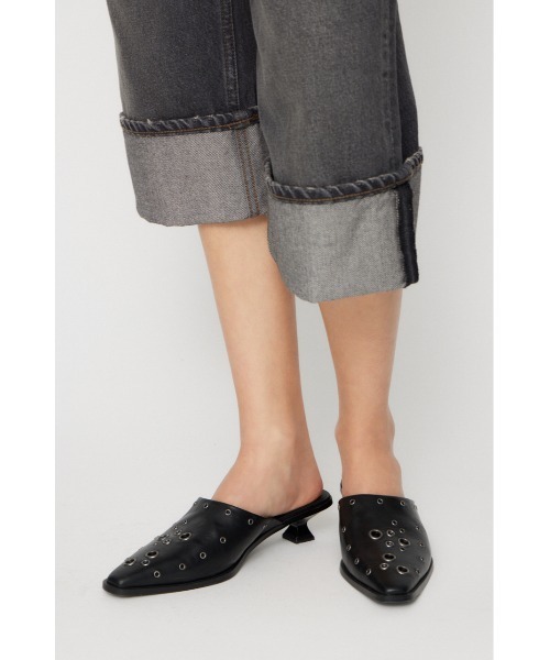 LAGUA GEM EYELET KITTEN HEEL ミュール LAGUA GEM（ラグアジェム） パンプス ミュール EYELET KITTEN HEEL