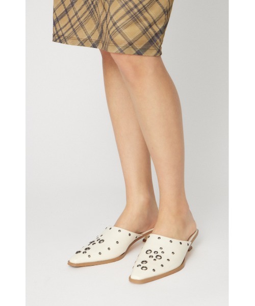 LAGUA GEM（ラグアジェム） パンプス ミュール EYELET KITTEN HEEL